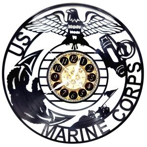 MARINES vinyl record clock